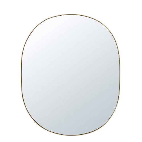 Espejo ovalado de metal dorado 91x111