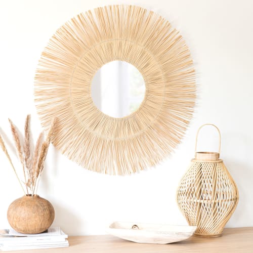 Espejo redondo de mimbre D.75 Tegal | Maisons du Monde