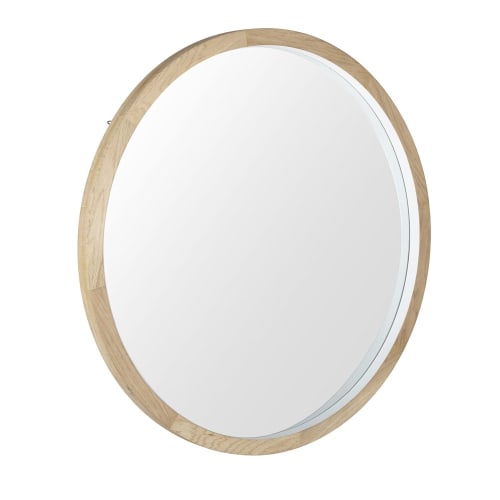 Espejo redondo de roble blanco D.100 Finmark | Maisons du Monde