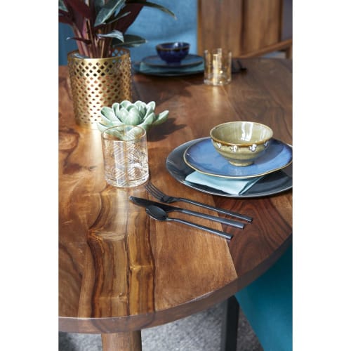 Esstisch im Vintage-Stil aus massivem Sheeshamholz, 6 ...