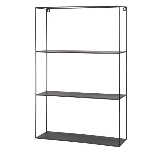 etagere en fer recycle noir maisons du monde