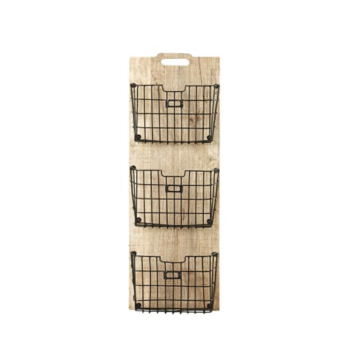 Etagere En Manguier 3 Paniers En Metal Noir Dakota Maisons Du Monde