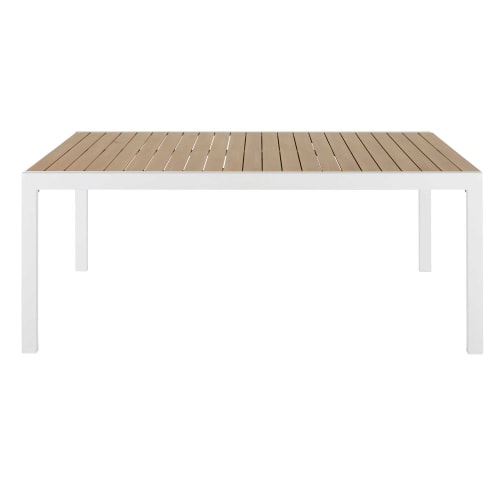 Outdoor collection Outdoor dining tables | Extending Faux Teak Aluminium 8/12-Seater Garden Table L180/270 - ZX48735