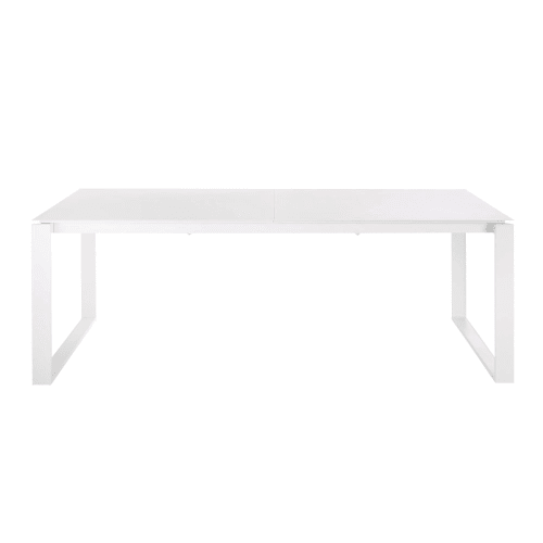 Outdoor collection Outdoor dining tables | Extending White Aluminium 8/10-Seater Garden Table L206/266 - MG32289
