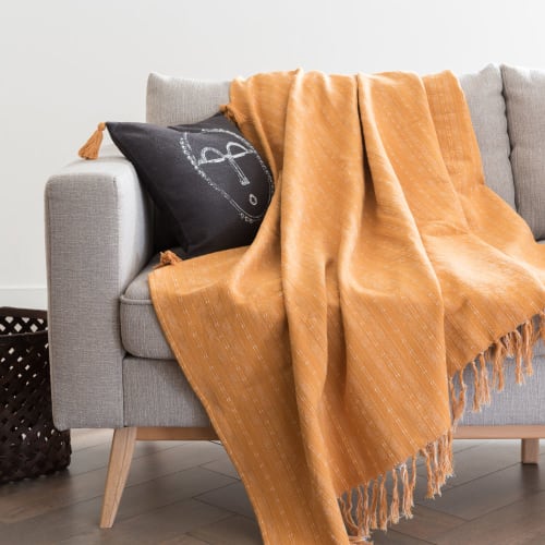 Face Print Cushion Cover with Tassels 40x40 Comores Maisons du Monde