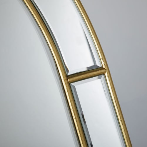 Dekoration Wandspiegel und Barock Spiegel | Facettierter Spiegel aus goldfarbenem Metall, 70x110cm - HH52742