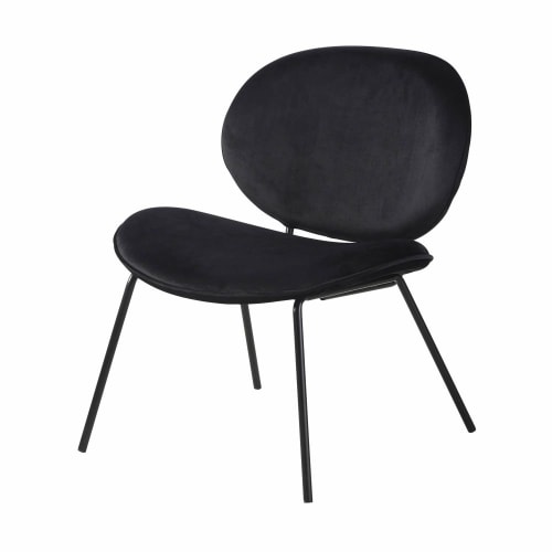 Canapés et fauteuils Fauteuils | Fauteuil bas en velours noir - DZ46219
