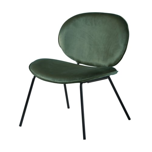 Canapés et fauteuils Fauteuils | Fauteuil bas en velours vert - PS17511
