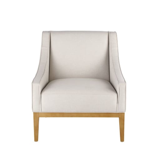 Canapés et fauteuils Fauteuils | Fauteuil beige et pin - UV77550