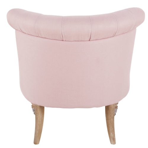 Canapés et fauteuils Fauteuils | Fauteuil capitonné en lin lavé rose poudré - TT48871