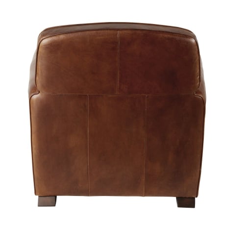 Fauteuil Club En Cuir Marron Effet Vieilli Jared Maisons Du Monde