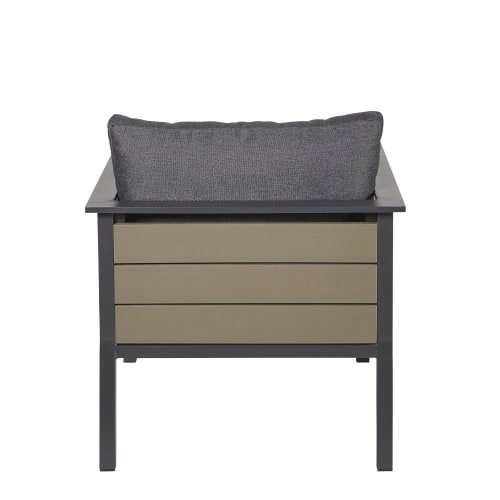 Fauteuil De Jardin En Aluminium Et Toile Gris Anthracite