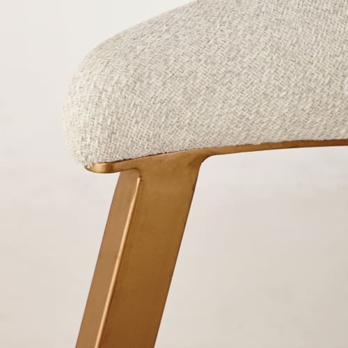 Canapés et fauteuils Fauteuils | Fauteuil écru chiné et métal coloris laiton - FH95067
