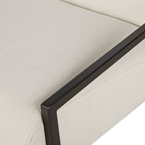 Canapés et fauteuils Fauteuils | Fauteuil en coton beige et pieds en métal noir - IU48916
