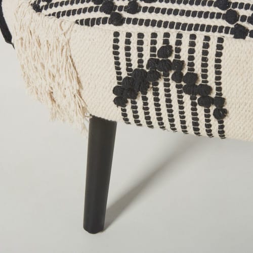 Canapés et fauteuils Fauteuils | Fauteuil en coton tressé motifs ivoire et noirs - QZ00028