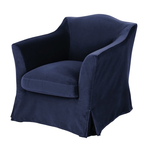 Fauteuil en velours bleu nuit | Maisons du Monde Fauteuil en velours bleu nuit | Maisons du Monde
