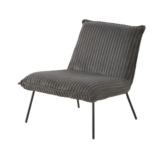 Canapés et fauteuils Fauteuils | Fauteuil en velours côtelé gris - IV22653