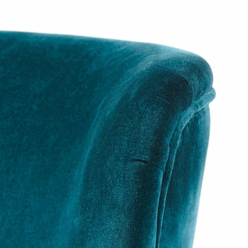 Canapés et fauteuils Fauteuils | Fauteuil en velours de coton bleu pétrole - GO67571