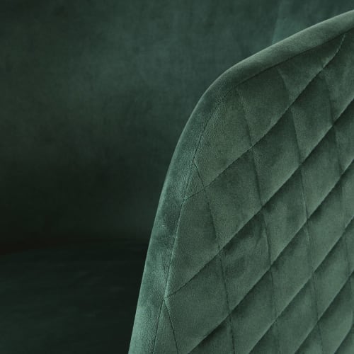 Fauteuil en velours matelassé vert et métal noir | Maisons du Monde Fauteuil en velours matelassé vert et métal noir | Maisons du Monde