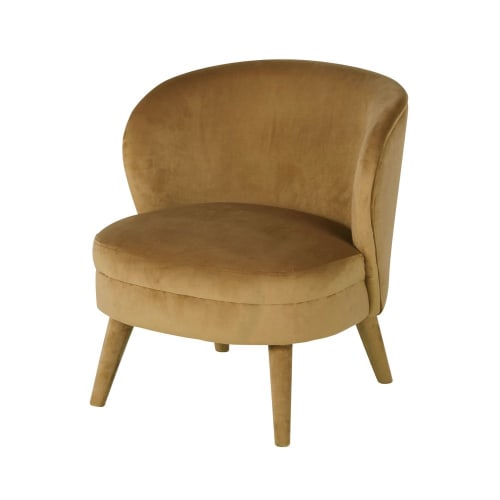 Canapés et fauteuils Fauteuils | Fauteuil en velours ocre - RB49165