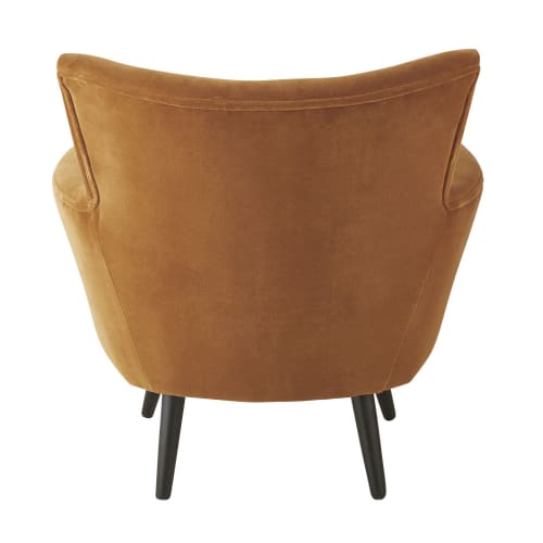 Canapés et fauteuils Fauteuils | Fauteuil en velours orange écureuil - OD16709