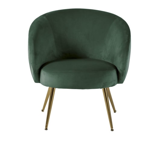 Canapés et fauteuils Fauteuils | Fauteuil en velours vert forêt - VA58219