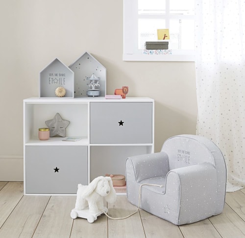 Fauteuil Enfant Gris Motifs Etoiles Celeste Maisons Du Monde