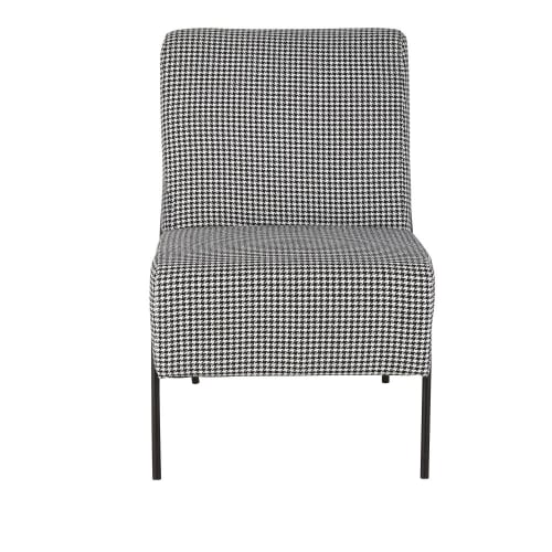 Fauteuil Imprimé Pied De Poule Noir Et Blanc