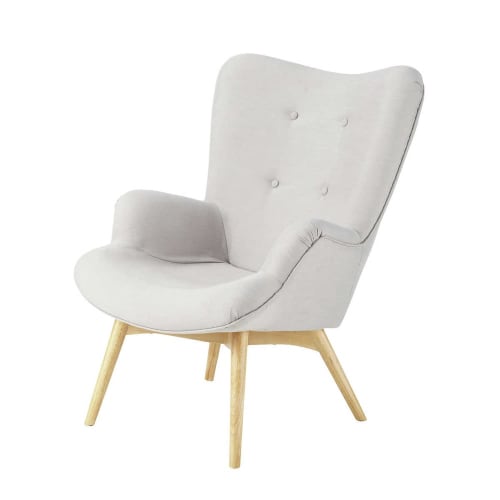 Canapés et fauteuils Fauteuils | Fauteuil style scandinave gris clair - CE70295