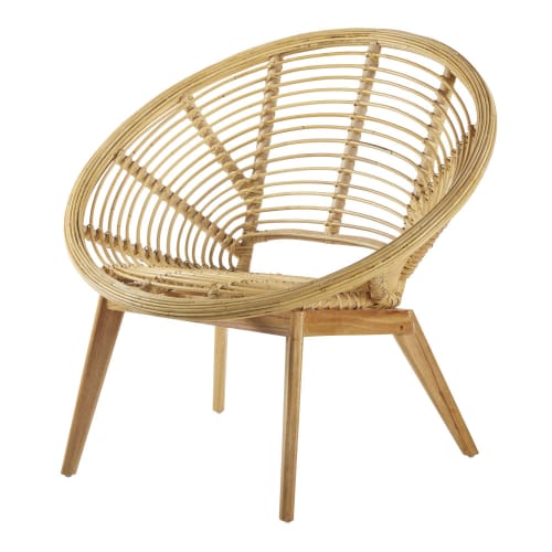 Canapés et fauteuils Fauteuils | Fauteuil vintage en rotin et Mindi - BZ60243