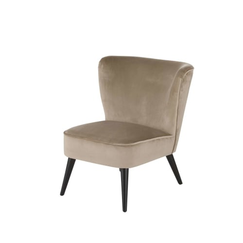 Canapés et fauteuils Fauteuils | Fauteuil vintage en velours beige - SX19225
