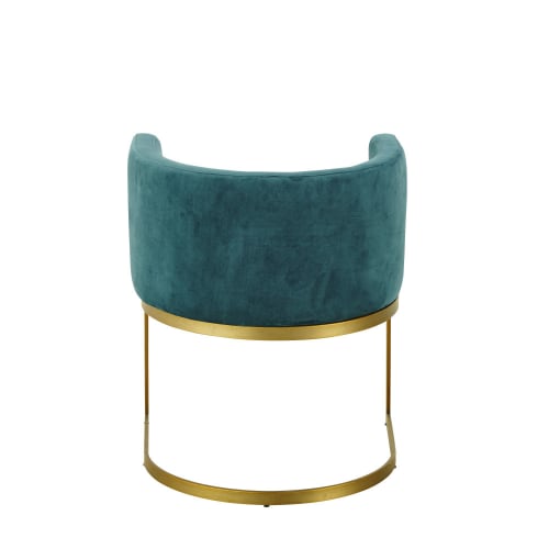 Canapés et fauteuils Fauteuils | Fauteuil vintage en velours bleu canard - SX78046
