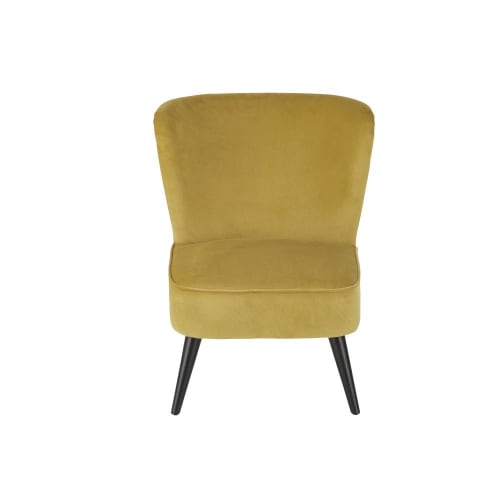 Canapés et fauteuils Fauteuils | Fauteuil vintage en velours jaune - VR14199