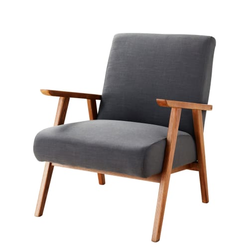 Canapés et fauteuils Fauteuils | Fauteuil vintage gris anthracite - XP65236