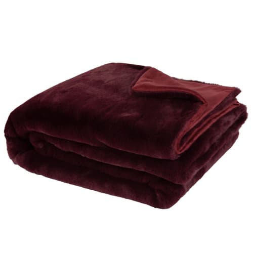 Textil Decken und Bettüberwürfe | Fellimitat-Überwurf, pflaumenfarben 150x180 - RG13894