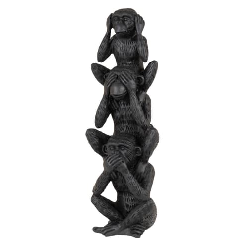 Dekoration Figuren und Statuen | Figur 3 Affen, schwarz, H30cm - UY93289