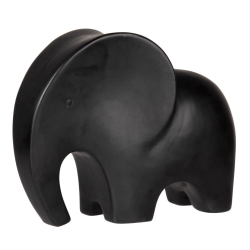 Dekoration Figuren und Statuen | Figur Elefant aus schwarzem Dolomit, H8cm - BW71768
