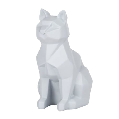 Figur Origami Katze Weiß H14