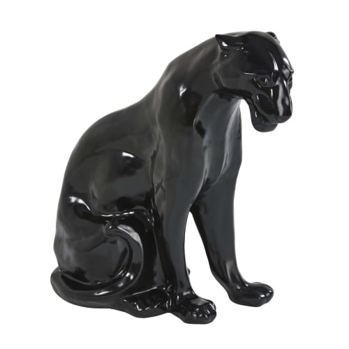 Garten Garten dekorative Objekte | Figur Panther, glänzend schwarz H70 - CV24449
