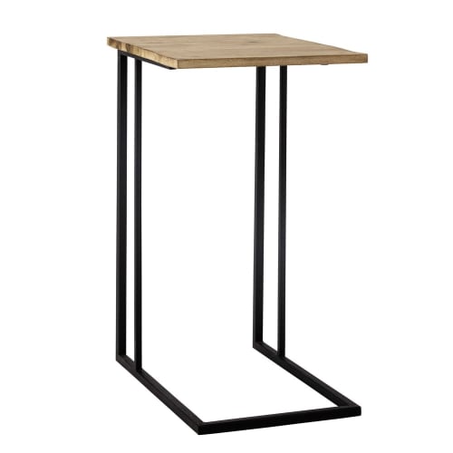 Tavolini Maison Du Monde.Fir And Black Metal Side Table Andrew Maisons Du Monde