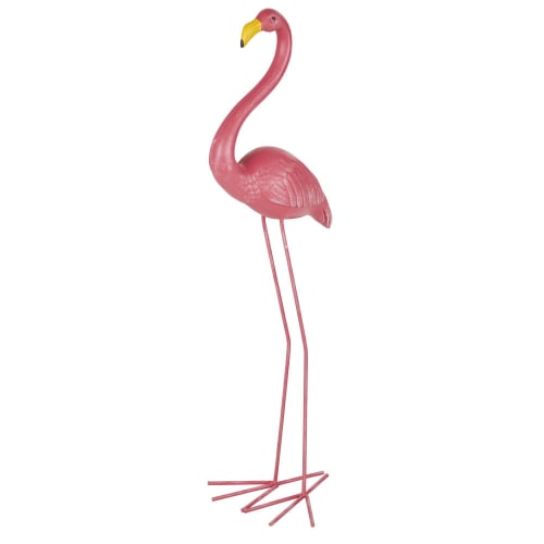 Flamingo-Figur aus rosafarbenem Kunstharz, H87cm