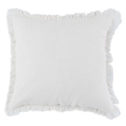 Fodera per cuscino in lino e cotone bianco