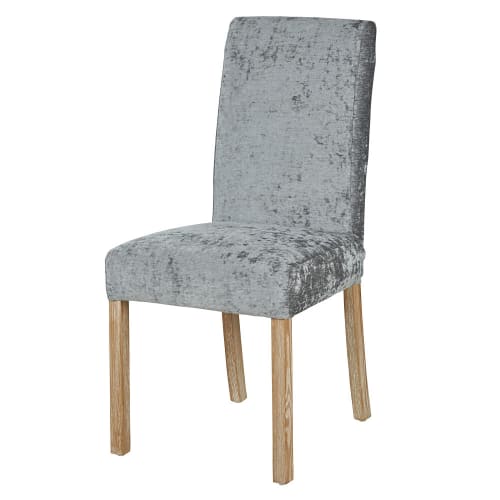 Fodera per sedia in velluto grigio antracite, OEKO-TEX®