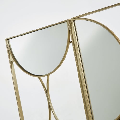 Four-Part Mirror in Golden Metal 160x119 | Maisons du Monde