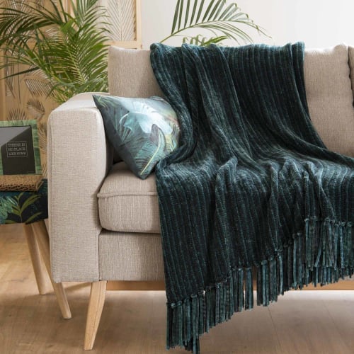 Soft furnishings and rugs Throws & blankets | Fringed Green Blanket 127x152 - FE79158