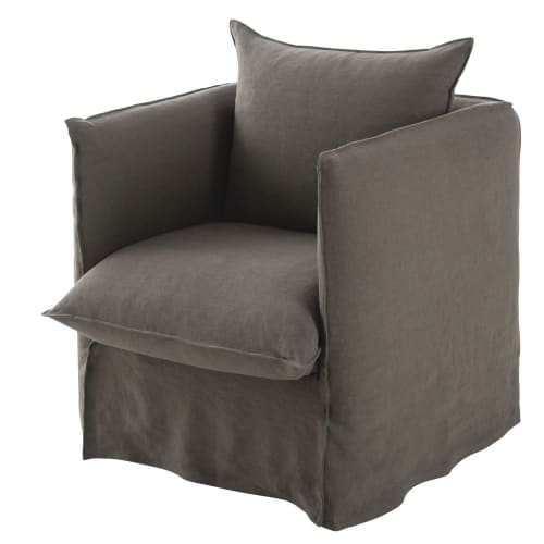 Nunca Desalentar congelado Funda de sillón de lino superior gris Louvain | Maisons du Monde