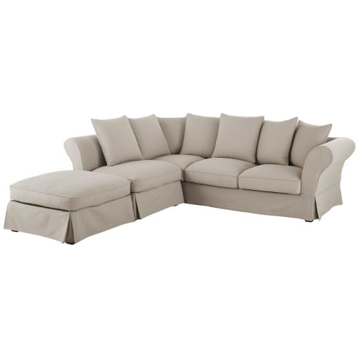 Funda para sofá esquinero convertible 6 plazas (colchón 12 cm) arcilla