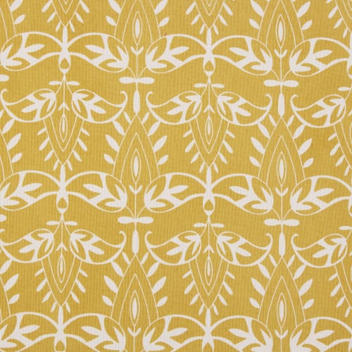 Jardin Matelas pour bain de soleil | Galette de chaise en coton jaune motifs graphiques blancs - PA03097
