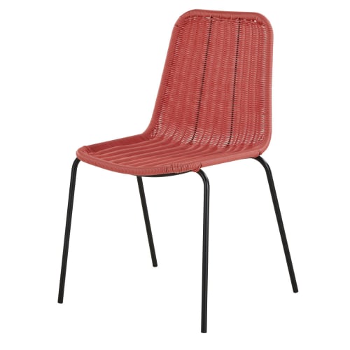 Outdoor collection Garden chairs | Garden chair in terracotta resin and black metal - UM16256