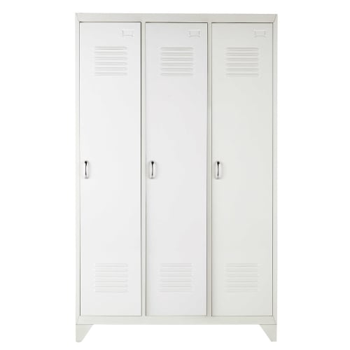 Garderobekast, model locker, wit metaal, breedte 115 cm Loft | Monde